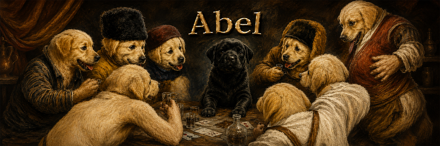 Abel and the pack at the table